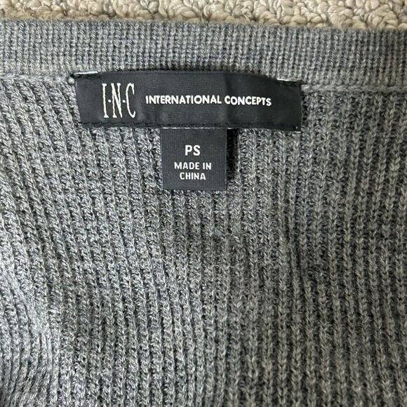 INC Grey Moto Zip Sweater Size PS - Picture 5 of 5